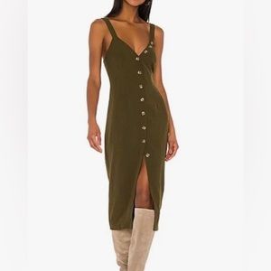 Song of Style Isla Midi dress in Olive green